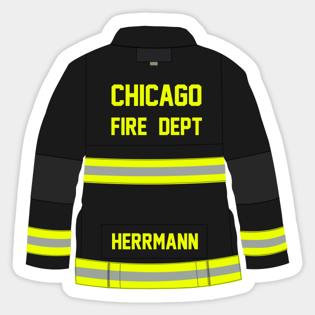 CHICAGO FIRE - HERRMANN - TURN OUT COAT Sticker by emilybraz7